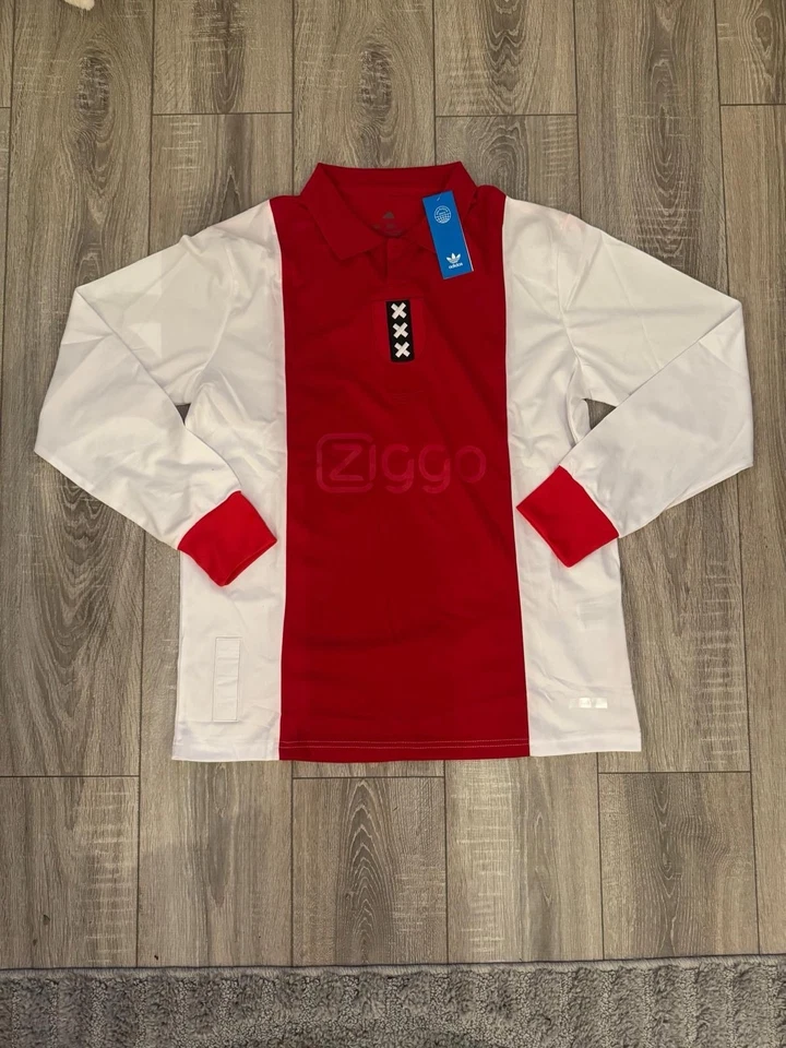 Rot / Weißes Ajax Amsterdam Lang Artiges Trikot  Größe XXL - Bild 1 von 4