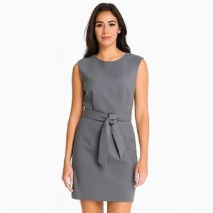BROOKS BROTHERS x Tollegno 1900 Italian Wool Sheath Dress Grey sz 12 Petite - Picture 1 of 22