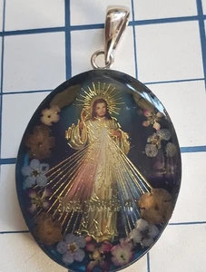 GÖTTLICHE BARMHERZIGKEIT JESUS Medaille Anhänger Charm, Sterlingsilber - Bild 1 von 3