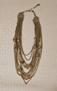 Vintage Kramer Couture Runway Gold Liquid Waterfall Bib Layered Necklace - Bild 1 von 6