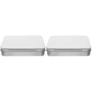 Contenedores contenedores de hojalata de viaje con tapas con caja de lata de almacenamiento de 2 unidades - Imagen 1 de 12