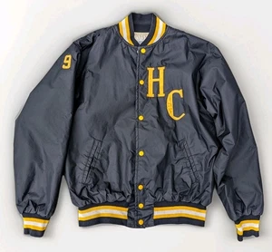 VIntage 70s Mens Aladen Nylon Baseball Jacket USA L Head Coach #9 Pirates Colors - Picture 1 of 14