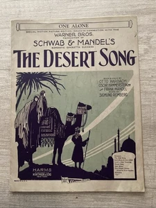 Vintage 1928 Schwab & Mandel's The Desert Song One Alone Warner Bros Noten - Bild 1 von 5