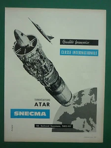 10/1963 PUB SNECMA TURBOREACTEUR ATAR 9 ENGINE DASSAULT MIRAGE III FRENCH AD - Picture 1 of 1