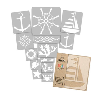 14 x wiederverwendbare Kunststoff-Schablonen // ANKER - SCHIFF // 34cm bis 8cm - Bild 1 von 4