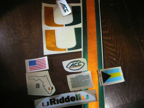 Miami Hurricanes football helmets 3M vinyl decals chrome Cover