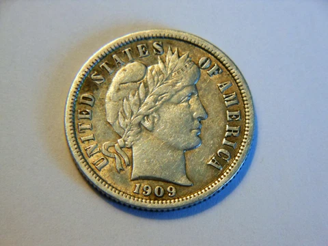 1909-P AU- Silver Barber Dime,  Nice *Higher Grade* Coin for any collection Cover