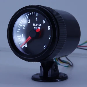 2" 52mm Car Auto Engine White LED 12V Tachometer Pointer Gauge Meter 0-8000RPM - Picture 1 of 12