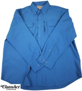 Duluth Trading Shirt Uomo Blu Ventilato Pesca Escursionismo CoolPlus Action Shirt XL - Foto 1 di 8