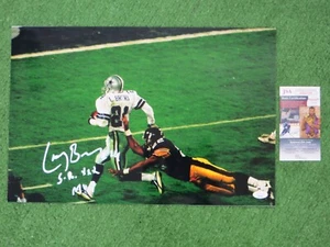 LARRY BROWN DALLAS COWBOYS SIGNED 12x18 PHOTO Super Bowl Champs JSA COA - Picture 1 of 4