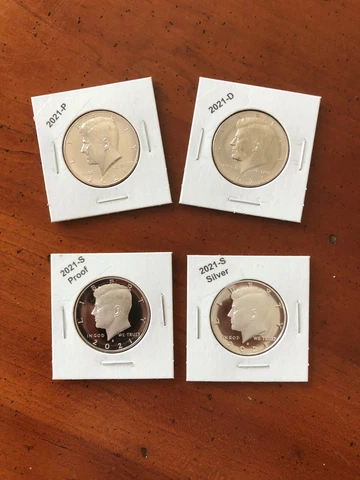 2021 P D S S Silver Clad Proofs Kennedy Half Dollars*BU Philly Denver*4 Coin Set Cover
