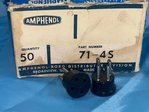 2 Amphenol 71-4S Stecker 4 Pin Stecker Vintage Lautsprecher Mikrofon Stecker für 78-4S - Bild 1 von 3