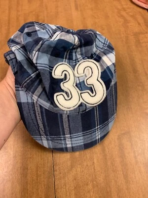 Boy's Childrens Place Hat Cap Adjustable, Size 8-14 Plaid Blue - Image 1 of 4