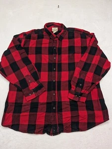 Blue Mountain Herren rot kariert Knopfleiste Langarm Baumwolle Hemd Größe 2XL - Bild 1 von 12