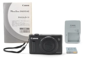 【COME NUOVO】Canon PowerShot SX610 HS 20,2MP fotocamera digitale nera 18x dal GIAPPONE - Foto 1 di 12
