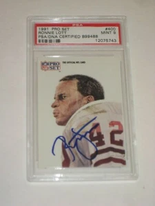 RONNIE LOTT (49ers) Signed 1991 PRO SET Card #400 PSA Certified MINT 9 - Picture 1 of 2