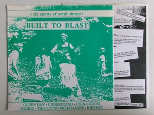 BUILT TO BLAST GREEN DAY FLYING MEDALLIONS FABRIC FIERCE PANDA NING4 PUNK DOUBLE - Picture 1 of 3