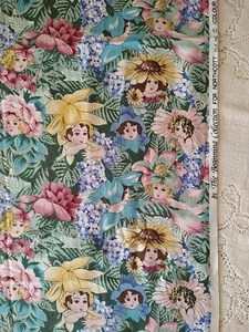 Flower Fairies & Pixies In The Beginning Collection Northcott Fabric 18" x 20" - Picture 1 of 5