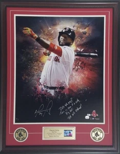 Autographed & Framed David Ortiz LE /12 36x28 Photo W/Inscriptions & Video (MLB) - Picture 1 of 8