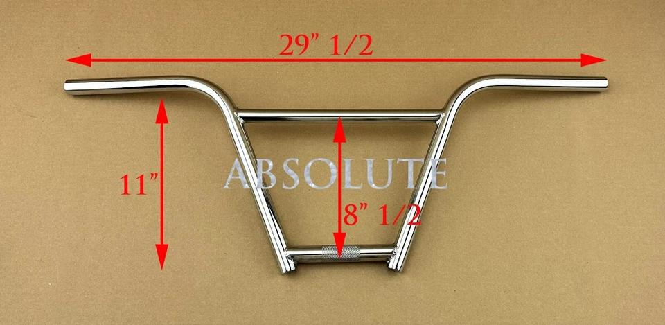 CRO-MO FREESTYLE BMX FREESTYLE BICYCLE 22.2MM CLAMP HIGH RISE CHROME HANDLEBAR. - Image 1 of 1
