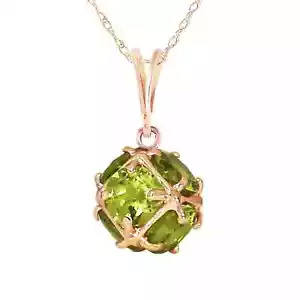 3.30 Carat 14K Solid Rose Gold Peridot Necklace Certified Imperial 14"-24" - Picture 1 of 4