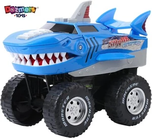 Shark Monster Truck alimentato a batteria bambino squalo giocattolo astuzia suono e luci ruggenti - Foto 1 di 6