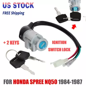 Motorbike Ignition Switch Lock Set W/ 2 Keys For Honda Spree NQ50 1984-1987 USA - Foto 1 di 10