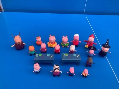 Peppa Pig Lote De 17 Figura PVC Papá Mamá Escuela Sala Clase Con Muy Buen Estado - Imagen 1 de 4
