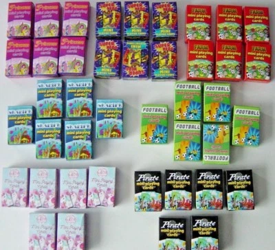 Mini Playing Cards, girls boy party bag, 8 variations, unicorn, pirate, farm etc — 第 1/4 张图片