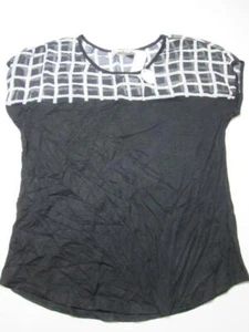 NWT Carol Rose Womens Size S T-Shirt Black Round Neck Short Sleeve Loose Fit - Picture 1 of 7