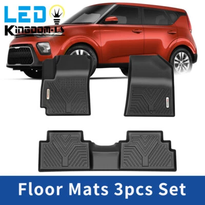 3D Car Floor Mats for 2020-2025 Kia Soul All Weather TPE Rubber Anti-Slip Liners Foto 1 de 4