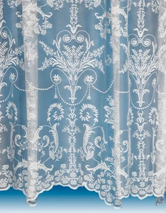 Victoria Net Curtains ~ Boutique Damask Design ~ Sold By The Metre ~ Lace Voile - Picture 1 of 10