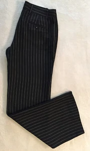 Zara Basic Women Pin Striped Black White Career Trouser Dress Pants Size 10 - Picture 1 of 8