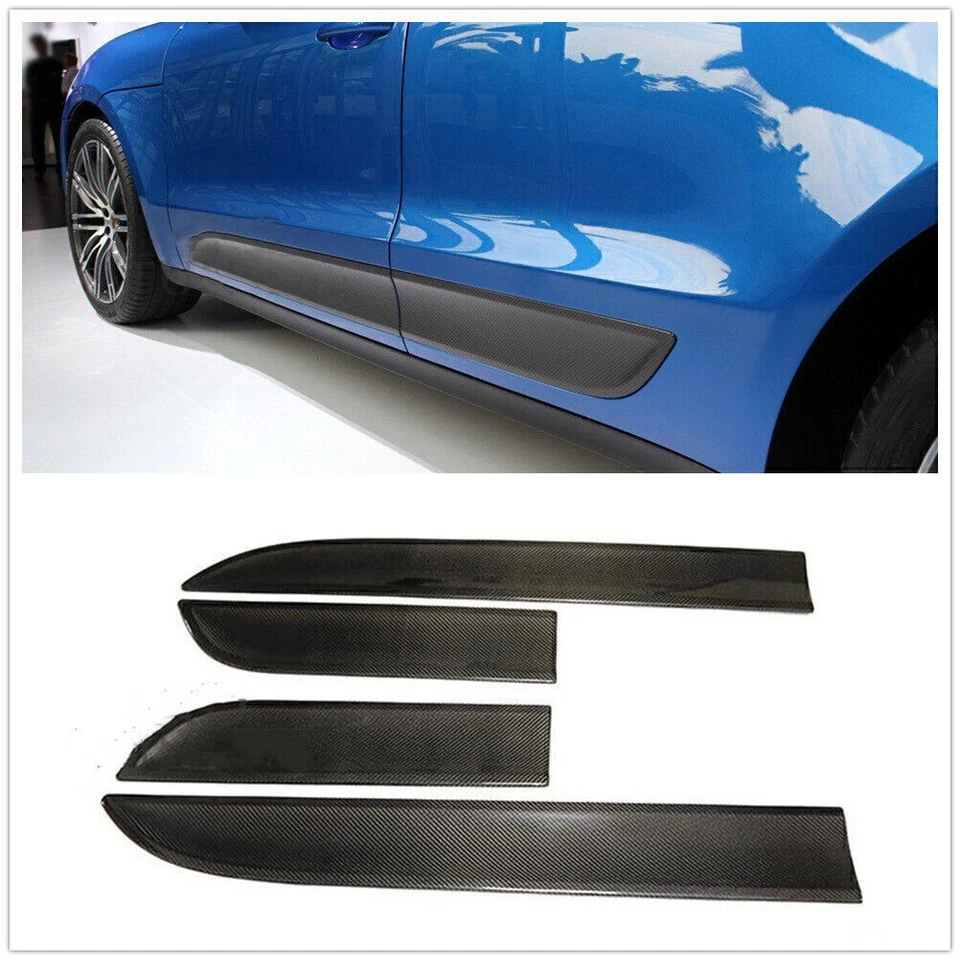 For Porsche Macan 2015-17 Carbon fiber Car Body Guard Door Moulding Cover Trim W — 第 1/4 张图片