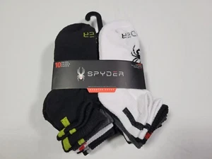 Spyder Boys Quarter Height Socks Size 10-4 White Gray 10 Pairs Socks - Picture 1 of 9