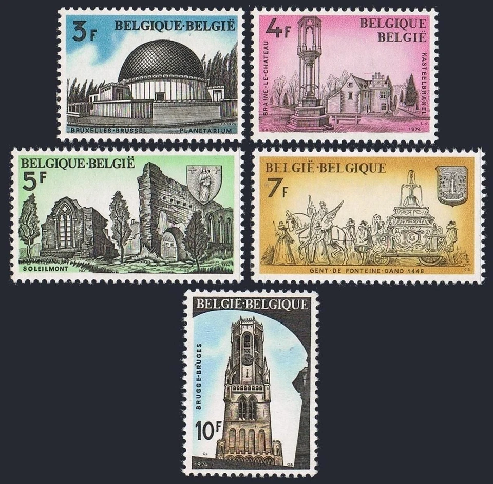 Belgium 871-875, MNH. Michel 1770-1774. Historic Buildings and Monuments, 1974. - Image 1 of 1