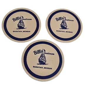 Vintage Coasters Boathouse Saugatuck MI Restaurant Ephemera Nautical Clipper - Picture 1 of 6