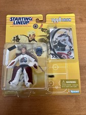1998 Patrick Roy Starting Lineup Colorado Avalanche NHL hockey goalie action SLU