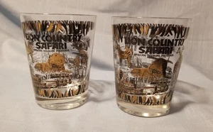Set 2 Bicchieri Bicchieri Safari Lion Country 4,5”, Africani, Retrò, MCM da Collezione - Foto 1 di 8