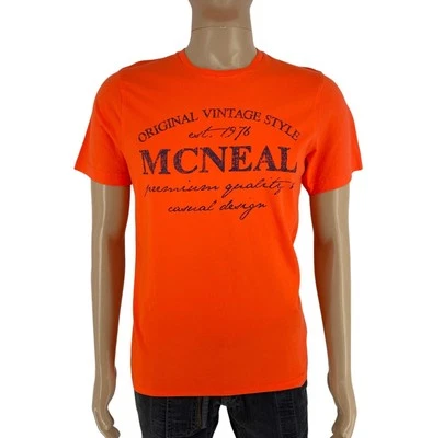 MCNEAL Hombre Naranja Estampado Gráfico Cuello Redondo Manga Corta T TALLA S - Imagen 1 de 4