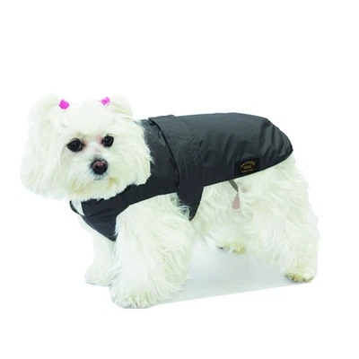 Fashion Dog Coat With Faux fur Lining - Black - 33 CM Winter Coat Dog - Image 1 of 3