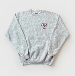 Vintage Wisconsin Badgers Sweatshirt Men’s Large Wisco Dad Midwest Crewneck - Picture 1 of 12