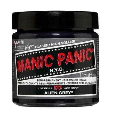 [Paquete de 3] Tinte de cabello semipermanente vegano Manic Panic color 40z [gris alienígena] Foto 1 de 4