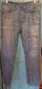 VINTAGE HOLLISTER 5 Pocket SKINNY JEANS 36X32 DISTRESSED, GRUNGY - Picture 1 of 5