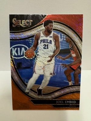 JOEL EMBIID 2020-21 Panini Select Courtside #216 Red White Orange Shimmer Prizm - Image 1 of 4