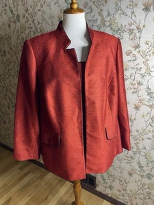 Conjunto blazer sin mangas Kasper para mujer talla 18W rojo brillante - Imagen 1 de 11