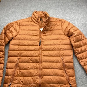 Roper Puffy Jacke Herren Small Full Zip Rost Nylon Daunen Beschichtet Wintermantel Logo - Bild 1 von 13