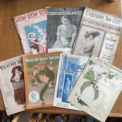 Lote~7 partituras de gran formato~1912-1918~Ziegfeld Follies~Sophie Tucker~vals Foto 1 de 4