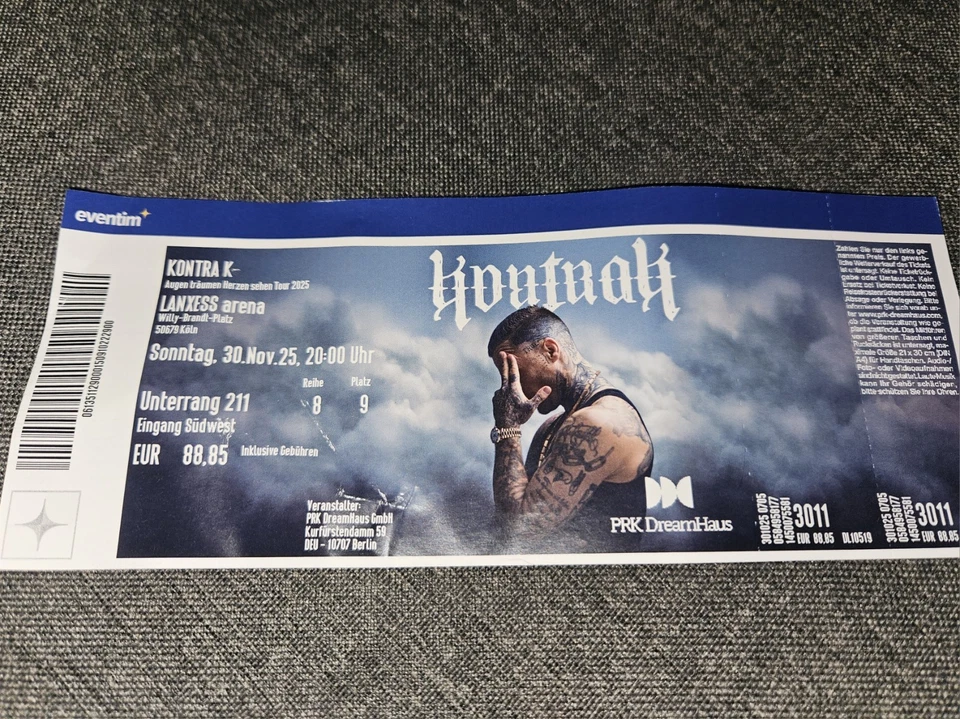 Kontra K 2 Unterrang Tickets 30.11.25 Köln - Bild 1 von 1