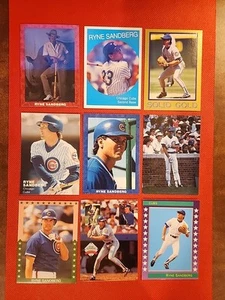 Ryne Sandberg SCHÖNES 9 SELTSAME KARTEN LOT Chicago Cubs - Bild 1 von 3